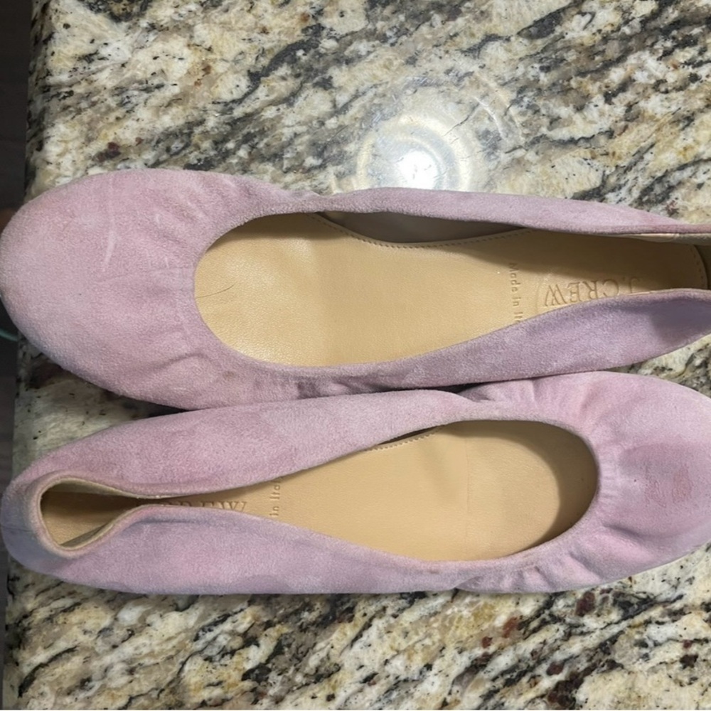 J. Crew Pink Ballet Flats Suede Slip-On